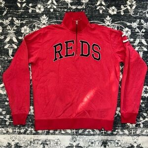 47 Red Zip-Up Sweater with Logo